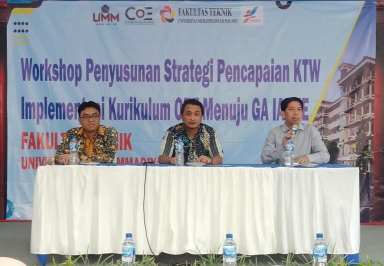 Fakultas Teknik Gelar Workshop Strategi Pencapaian KTW dan Implementasi OBE Menuju Akreditasi IABEE di FT UMM