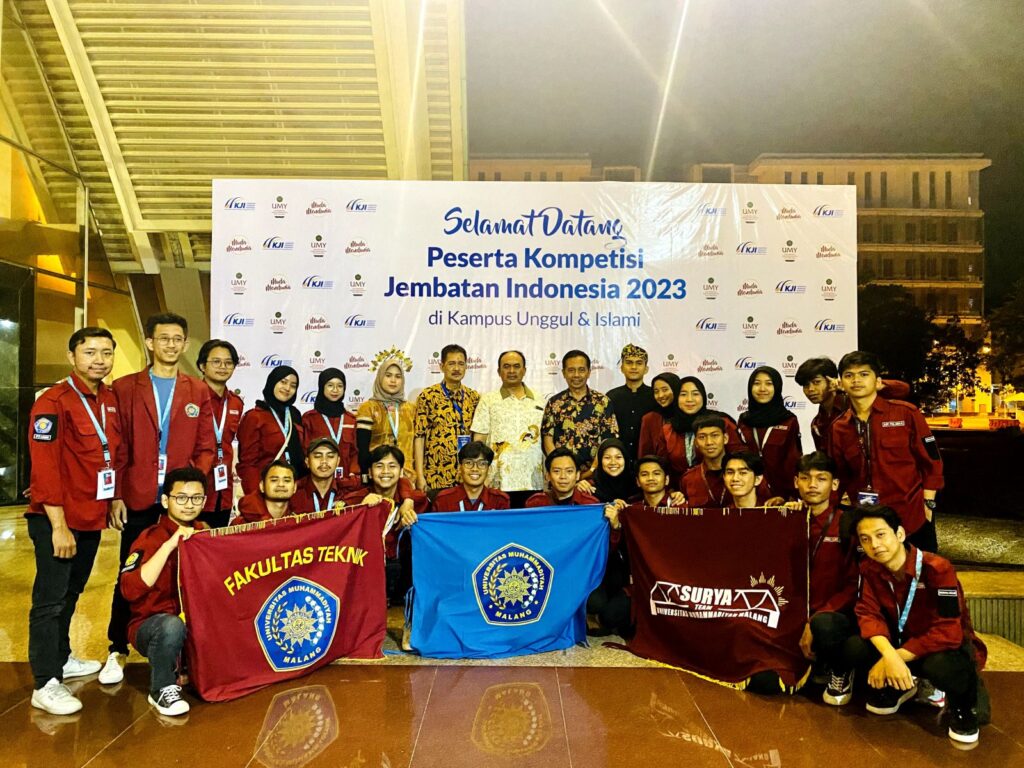 Perwakilan UMM dalam lomba Kompetisi Jembatan Indonesia (KJI) ke-18 Tahun 2023
