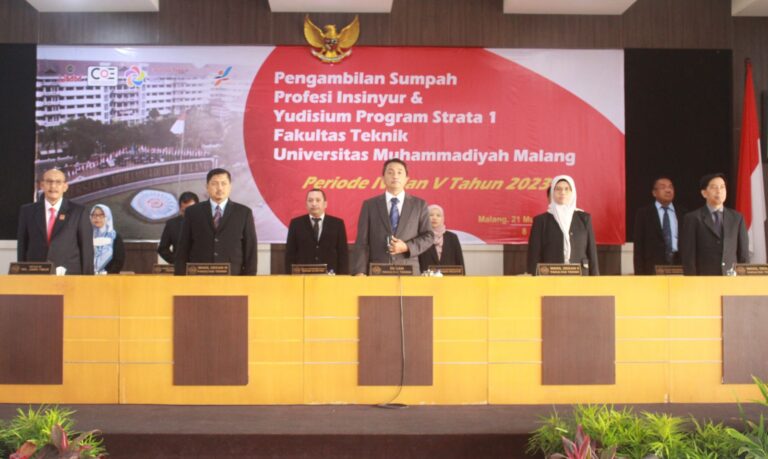 Momen Haru dan Inspiratif Warnai Sumpah Profesi Insinyur dan Yudisium Fakultas Teknik UMM Periode IV dan V
